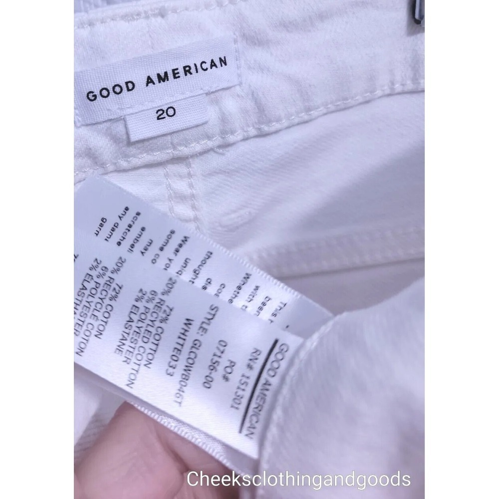 NWT Good American Good Legs Hi-Rise White Skinny Jeans Women's PLUS size 20 - Picture 9 of 10